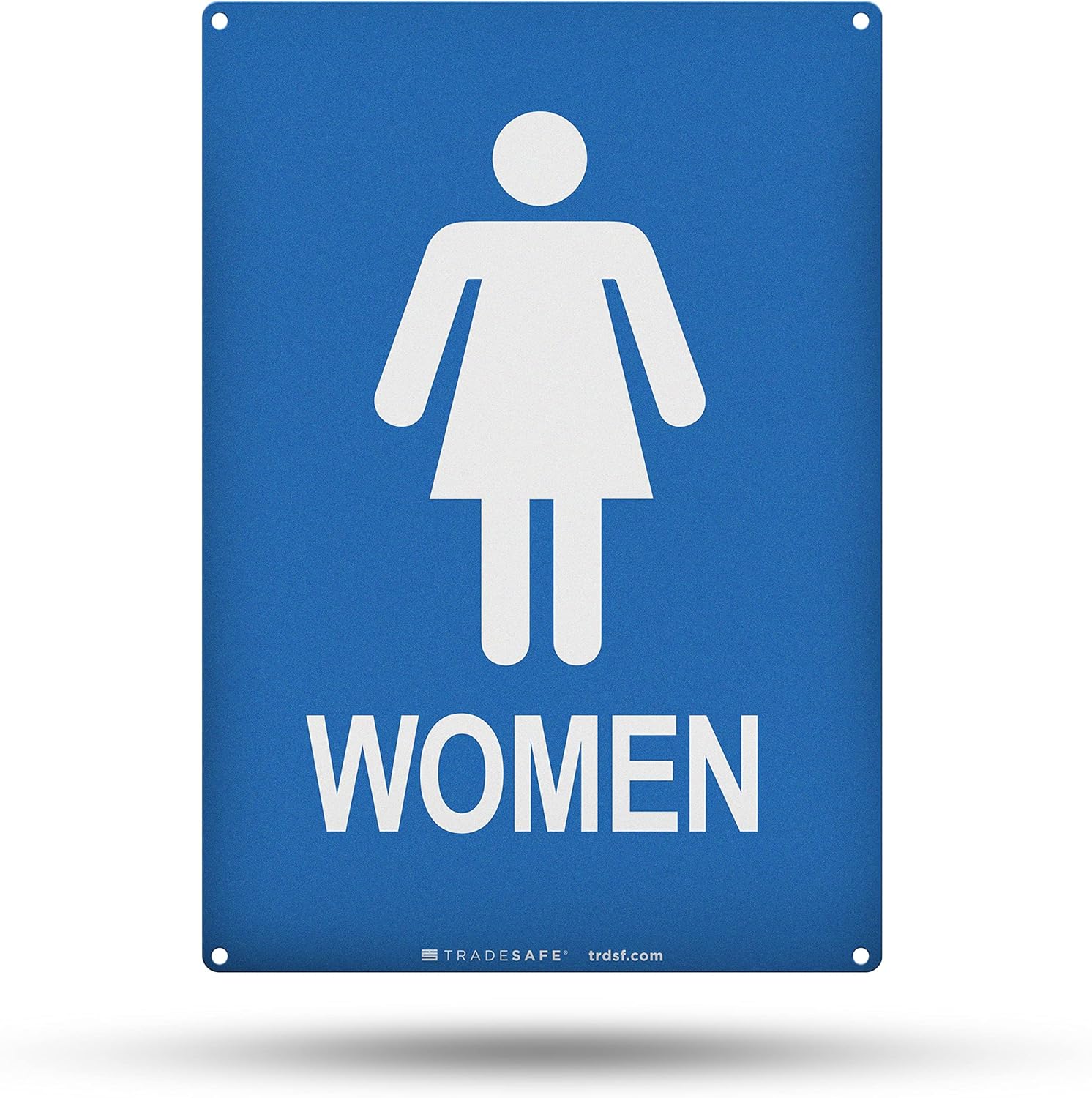 TRADESAFE Womens Restroom Sign – Wall Sign, Quick Install Aluminum Safety Sign, Light Reflective, UV-Resistant, Waterproof, 7” X 10” Restroom Signs for Door