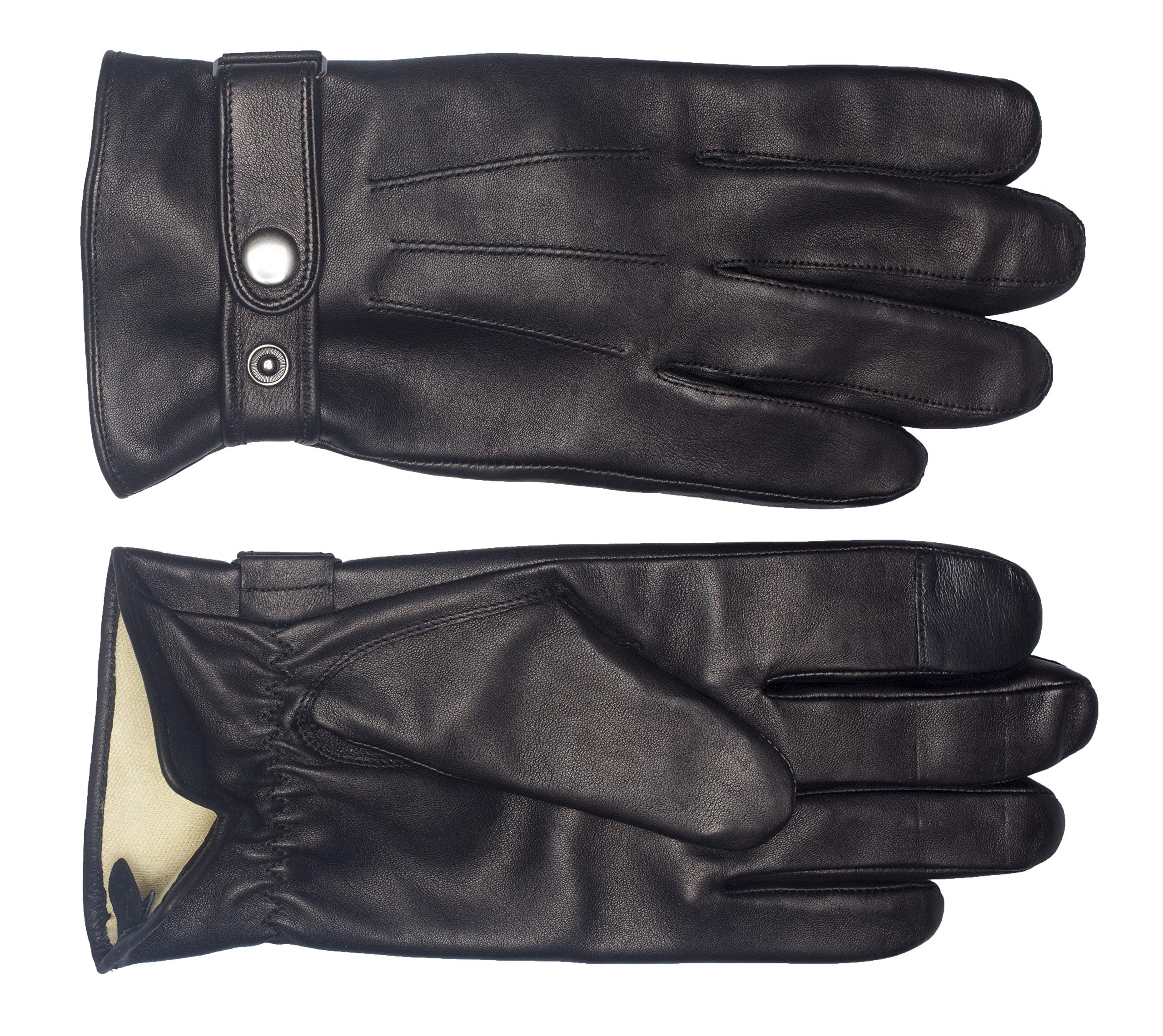 EEM gants de sécurité homme, cuir italien, doublure Kevlar anti-coupure, fonction tactile