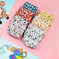 Vista 2 de Simple Being Pañales de tela reutilizables, doble refuerzo, talla única, lavables, suaves, absorbentes, impermeables, ecológicas, unisex, para bebé