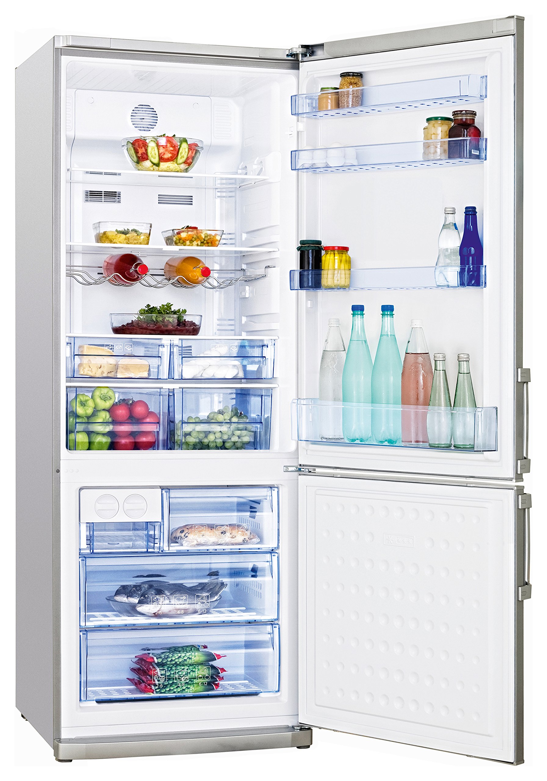Beko CN 148240 X Réfrigérateur-congélateur/A+++ / Refroidissement : 318 L/Congélateur : 112 L/Acier inoxydable sans empreintes/No Frost/Contrôle électronique de la température avec écran
