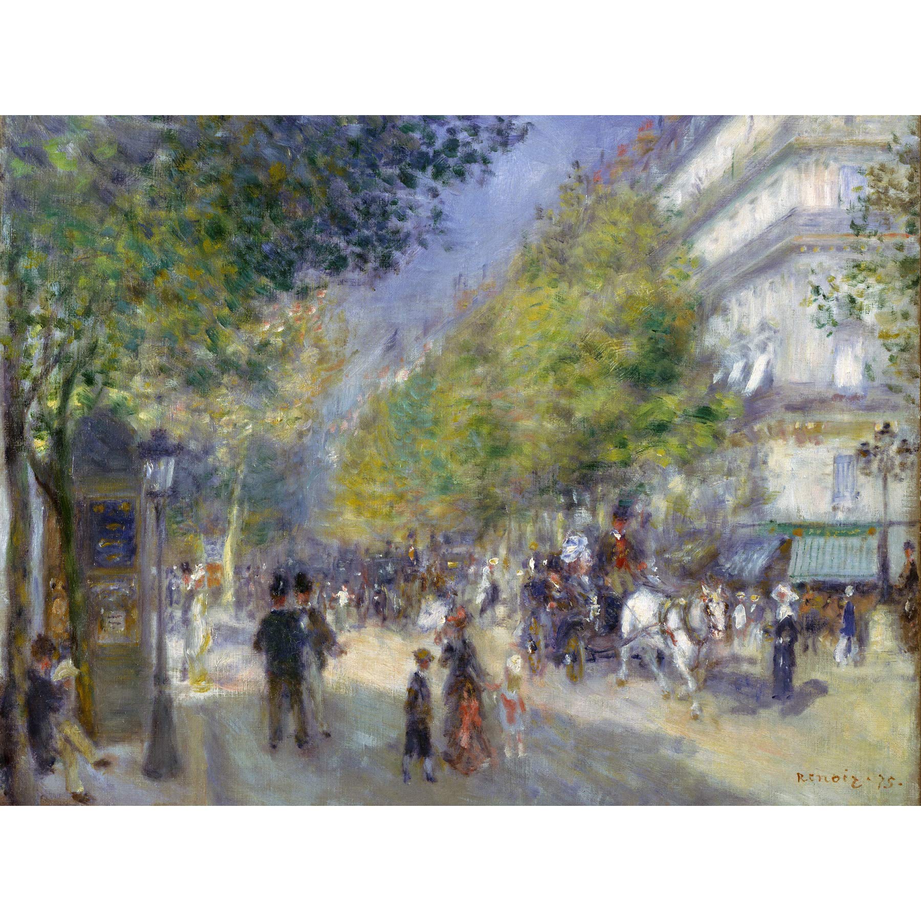 Renoir French The Grands Boulevards Large Wall Art Print Canvas Premium Poster Mural