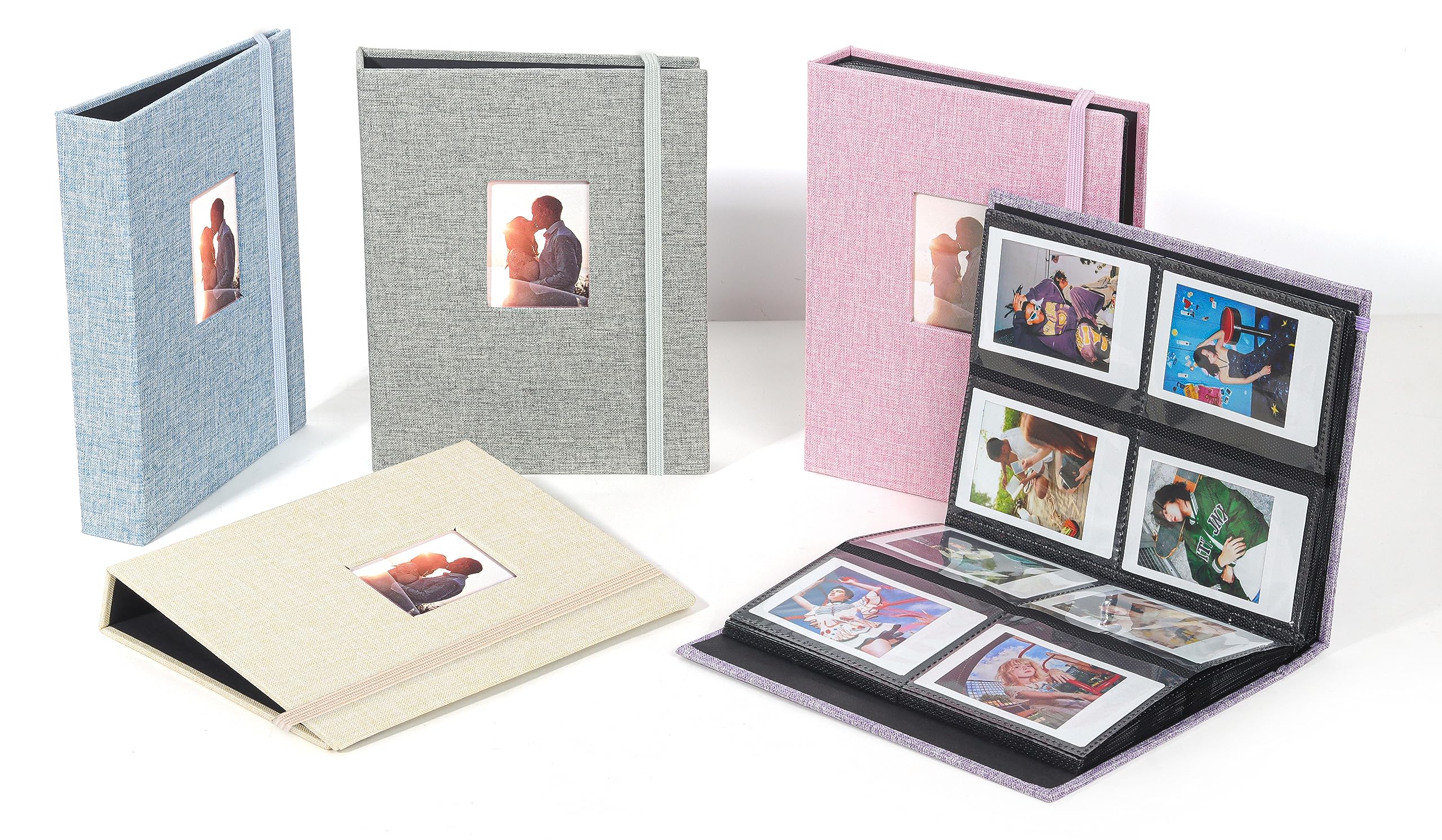 208 Pockets Mini Film Photo Album Book for 3x2 inch Fujiflim Instax Mini Evo Hybrid 7s 8 25 50s 90/ Pringo 231/ Instax SP-1/ Polaroid PIC-300P/ Z2300 Films (Grey) 2