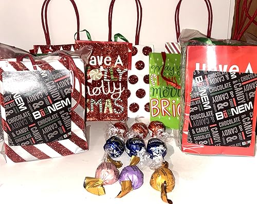 Miniatura 6 de Bolsas de regalo de chocolate, dulces de chocolate. Trufas de chocolate negro y trufas de chocolate con leche. En total nueve trufas envueltas