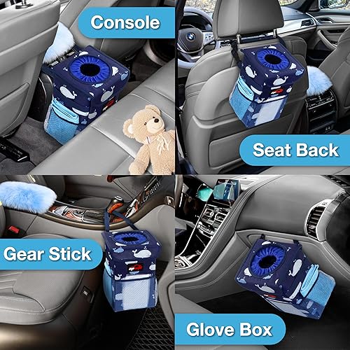 Vista 50 de EPAuto Bote de basura impermeable para automóvil con tapa y bolsillos de almacenamiento, color verde camuflaje