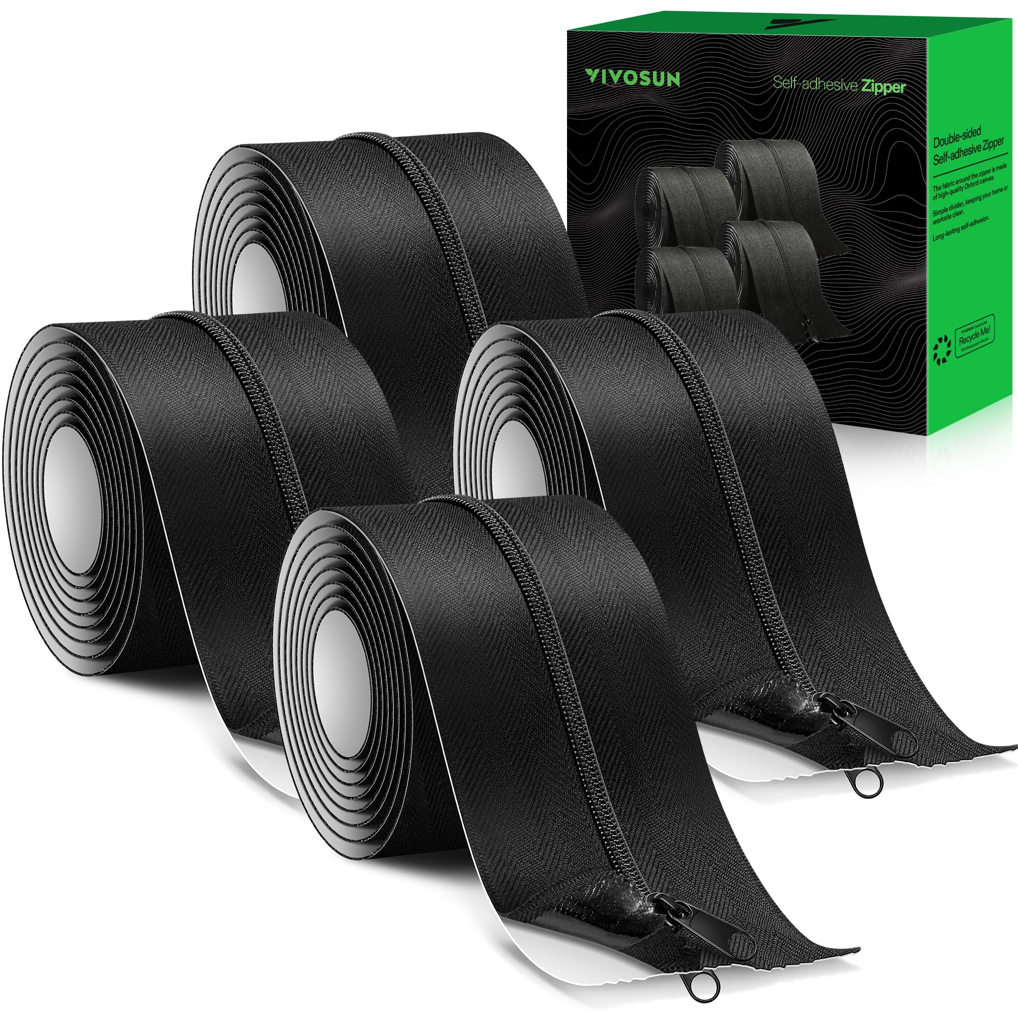 16 Roll Heavy Duty Zipper Door For Dust Barriers 7 Ft X 3 Inch Bulk Self Adhesive Construction Zipper Door For Greenhouse Tent Accessories - View #6