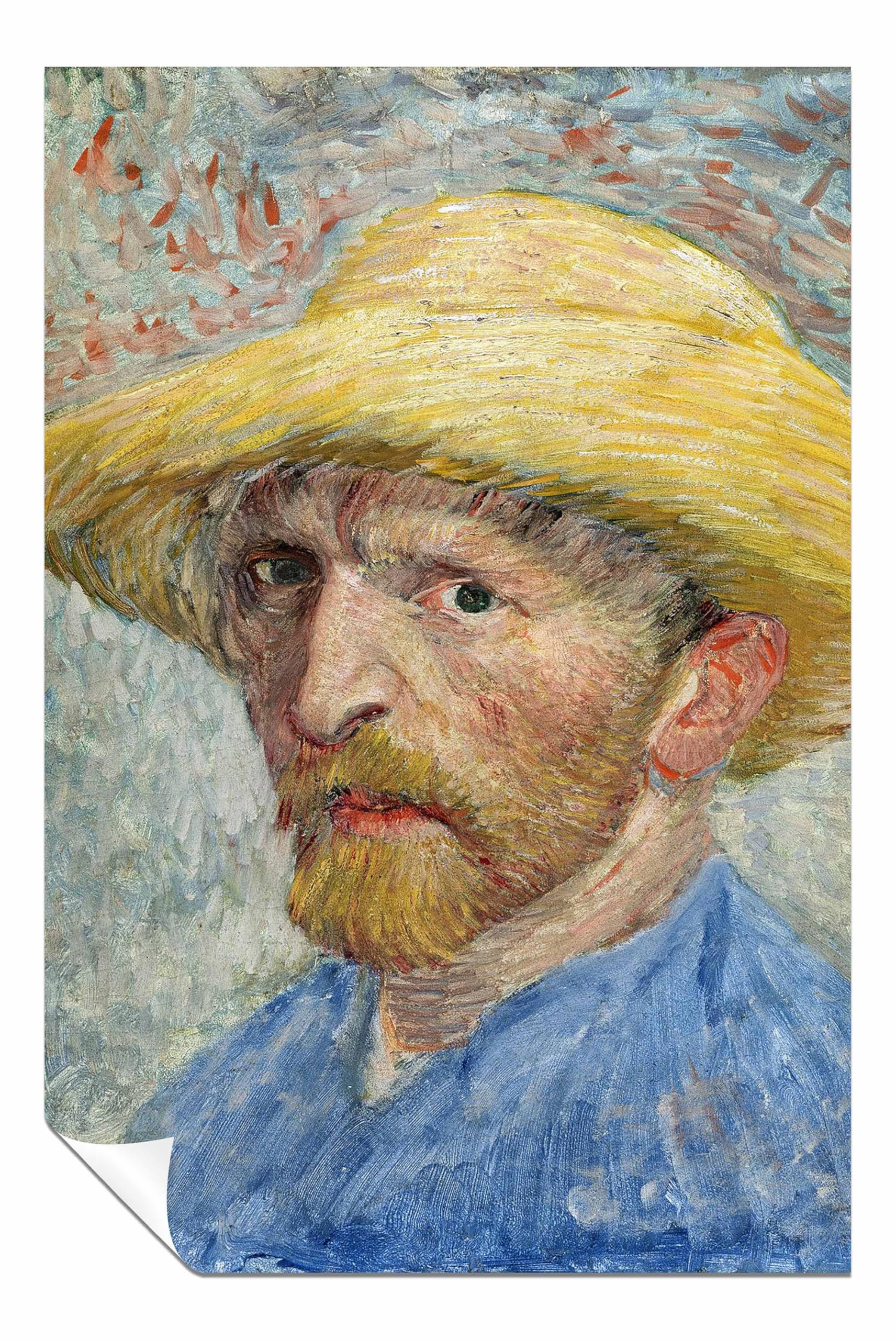 Panther Print Van Gogh's Self Portrait 1887 Unframed Poster, Pictures for Home Walls, Bedroom, Living Room & Bathroom Decor 31x20cm (12x8in)