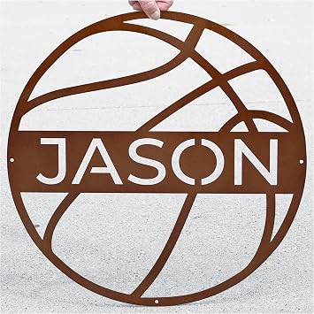 Basketball Outdoor Metal Name Sign | Basketball Sports Team Gifts | Custom Name, Sports Decor, Custom Metal Art
