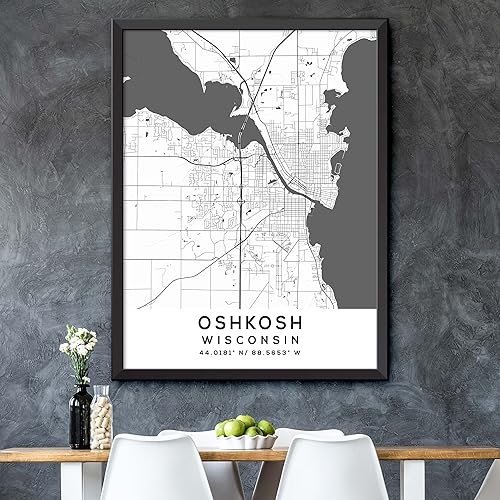 Miniatura 5 de Mapa de Oshkosh, Wisconsin, Light 2 (24x36)