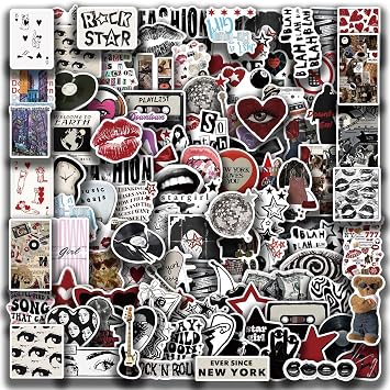 100Pcs Y2K Downtown Girls Stickers, Aesthetic Cool Trendy Y2K Stickers, Vinyl Waterproof Funny Decals for Laptop Skateboard Computer Water Bottle Luggage, Teens and Adults