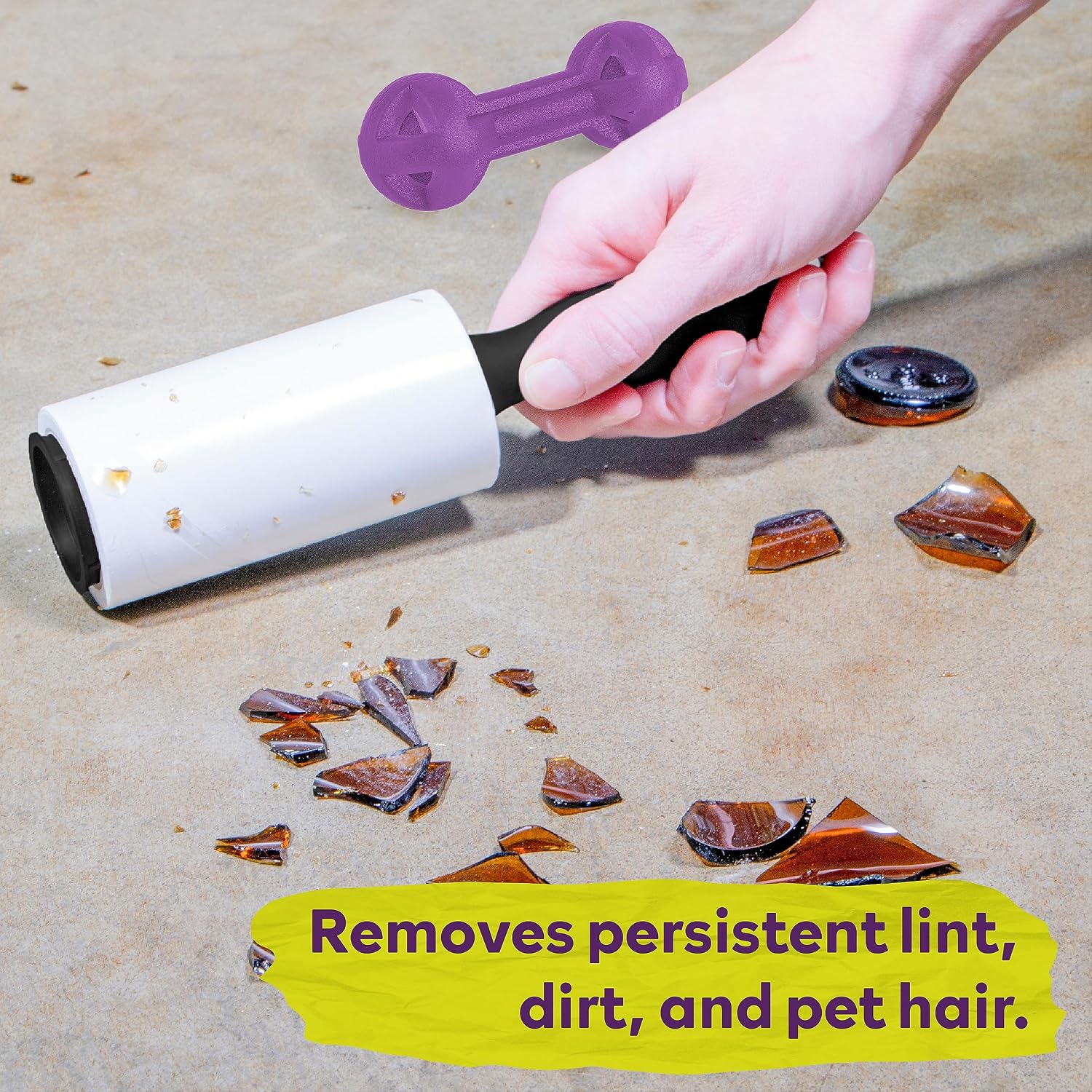 ATack Pet Lint Roller; 1 Roller + 5 Refill Rolls (90 Sheets Each); Cat, Dog and Pet Hair, Fur and Lint Remover Roller Extra Sticky for Furniture, Car, Carpet and Clothes w/Roller Refill