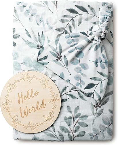 Miniatura 8 de Miaoberry Manta de muselina de algodón 100% orgánico, diseño de girasol, vintage, bohemio, tono tierra, amarillo y verde, manta de recepción de