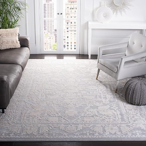 SAFAVIEH Reflection Area Rug 8x10 Light Grey & Cream
