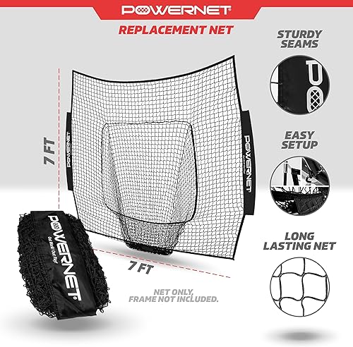Miniatura 3 de PowerNet Corbin Carroll Team - Redes de repuesto para béisbol y softbol de 7 x 7 pulgadas (solo la red), resistente sin nudos, poliéster recubierto