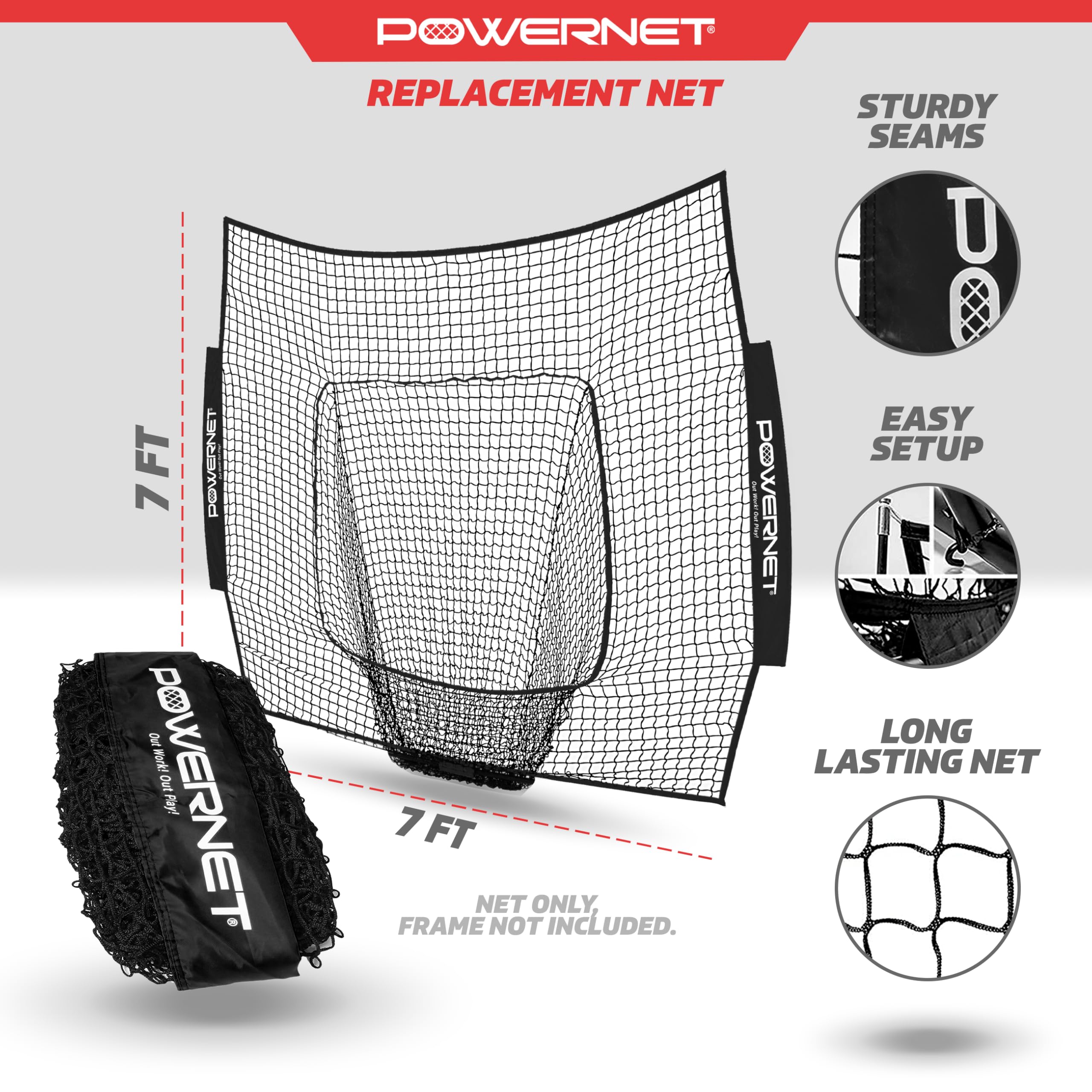 Powernet I Frame Écran de lancement de baseball et softball avec sac de transport