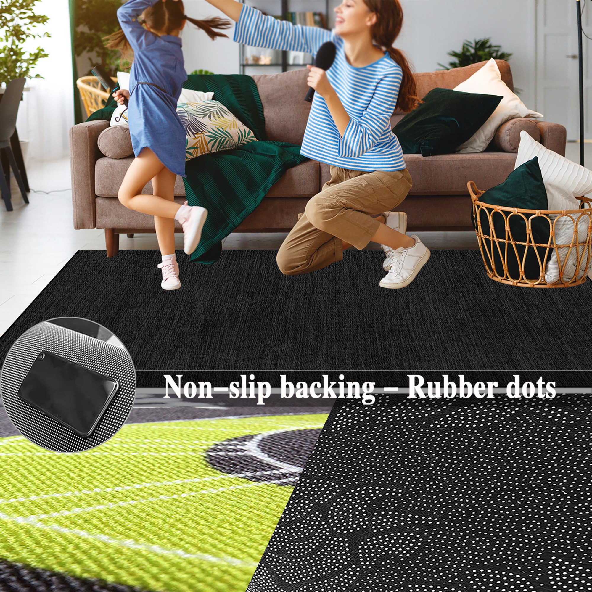 Tappeto Batteria Tappeto per Batteria Elettronica Tappetino Insonorizzato Drum Rugs Tappeti Rettangolari Antiscivolo per Batteria Elettroniche Rullante Acustica Grancassa Tappeto Tamburo 180 x 140 cm