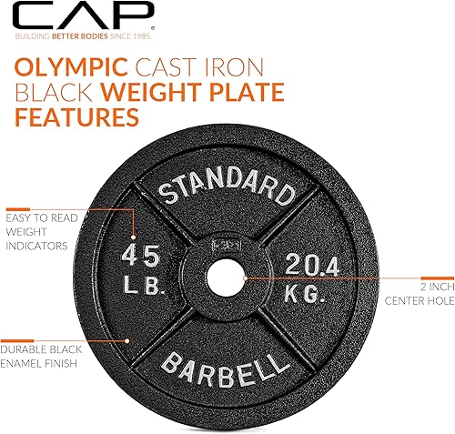 Miniatura 39 de CAP Barbell Placa de peso olímpica de 2 pulgadas Múltiples opciones