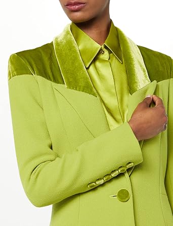 Single Breast Shoulder Contrast Blazer