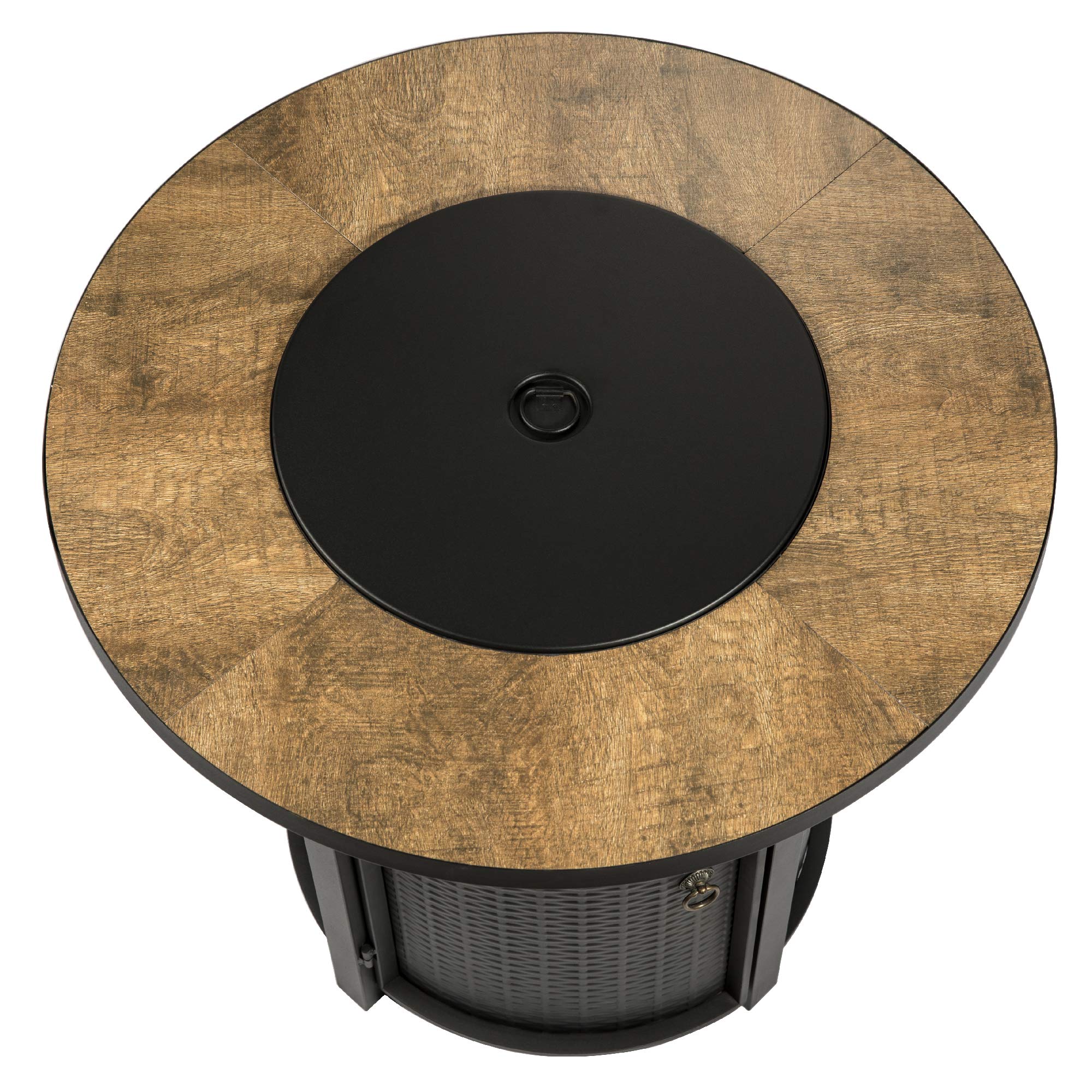 Braséro de Jardin à gaz Chauffage extérieur Acier Housse de Protection Verres de feu Noir Marron Teamson Home HF30900BA-EU