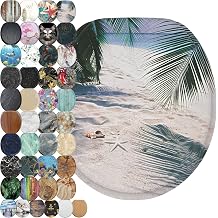 SANILO Wooden Toilet Seat with Soft Close [ROUND] - Decorative, Quiet & Slow Close Molded Wood Seat - With Strong Bumpers & Hinges - Adjustable Fit Beach