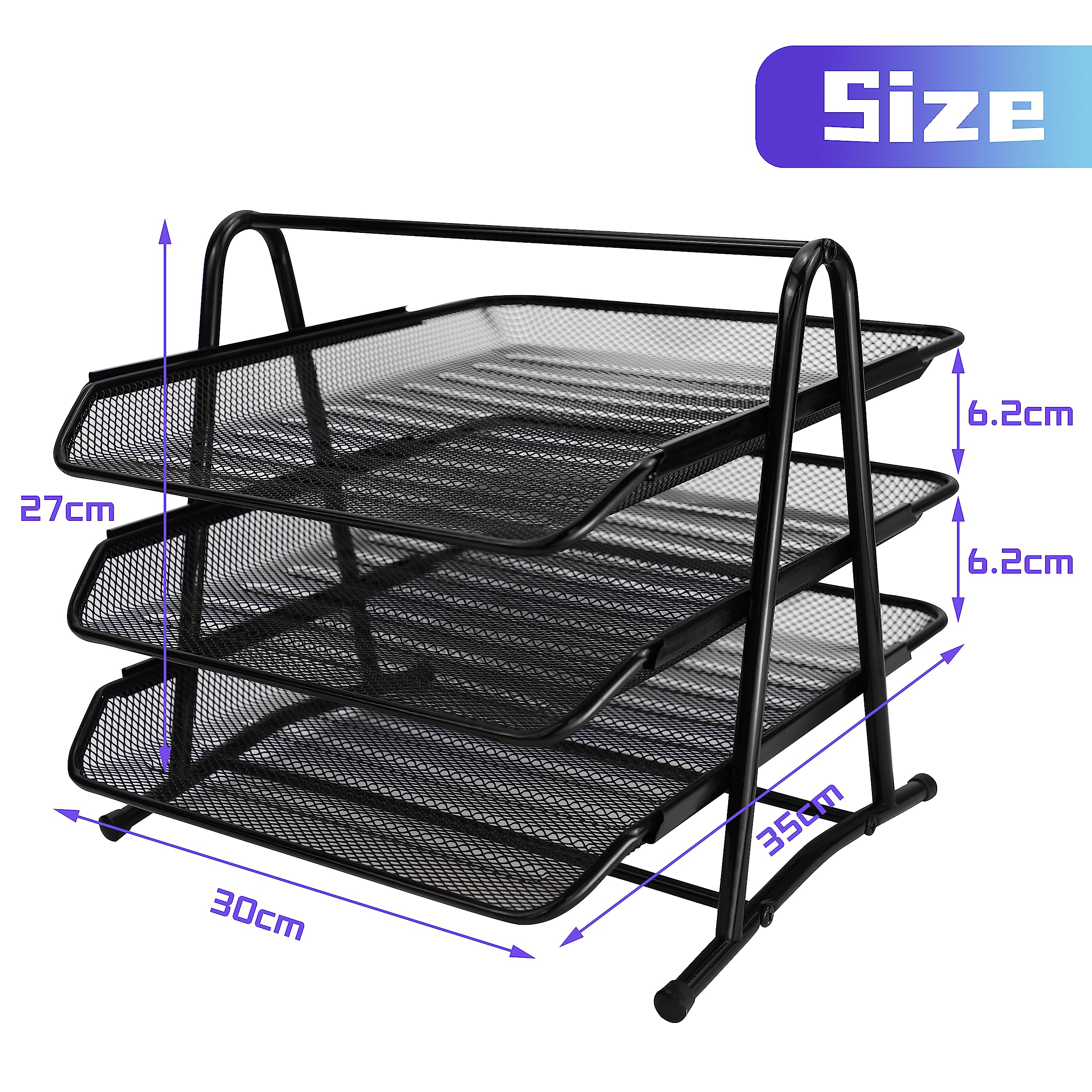 Sliding Letter Tray, Filing Tray for Office Paper Trays Desk Organiser, Paper Filing Trays Folder, Desk Tidy Organizer A4 - Image 2