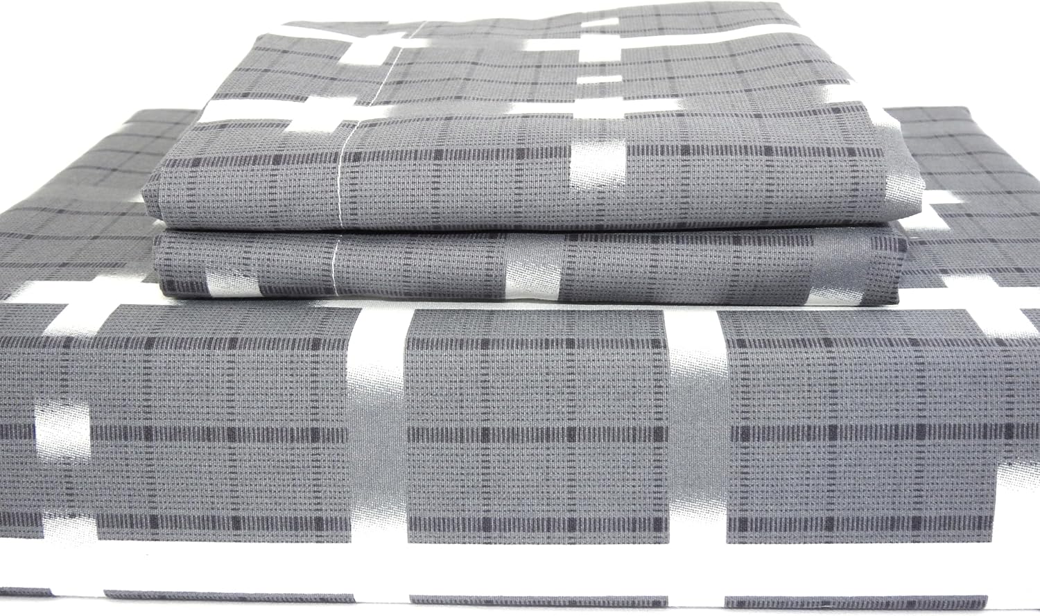 sheetsnthings Luxury 3pc - Norwich Lake Grey- King/Cal King Duvet Cover Set 100% Cotton 100% Cotton Fiber Reactive Prints with Matching Pillow Shams