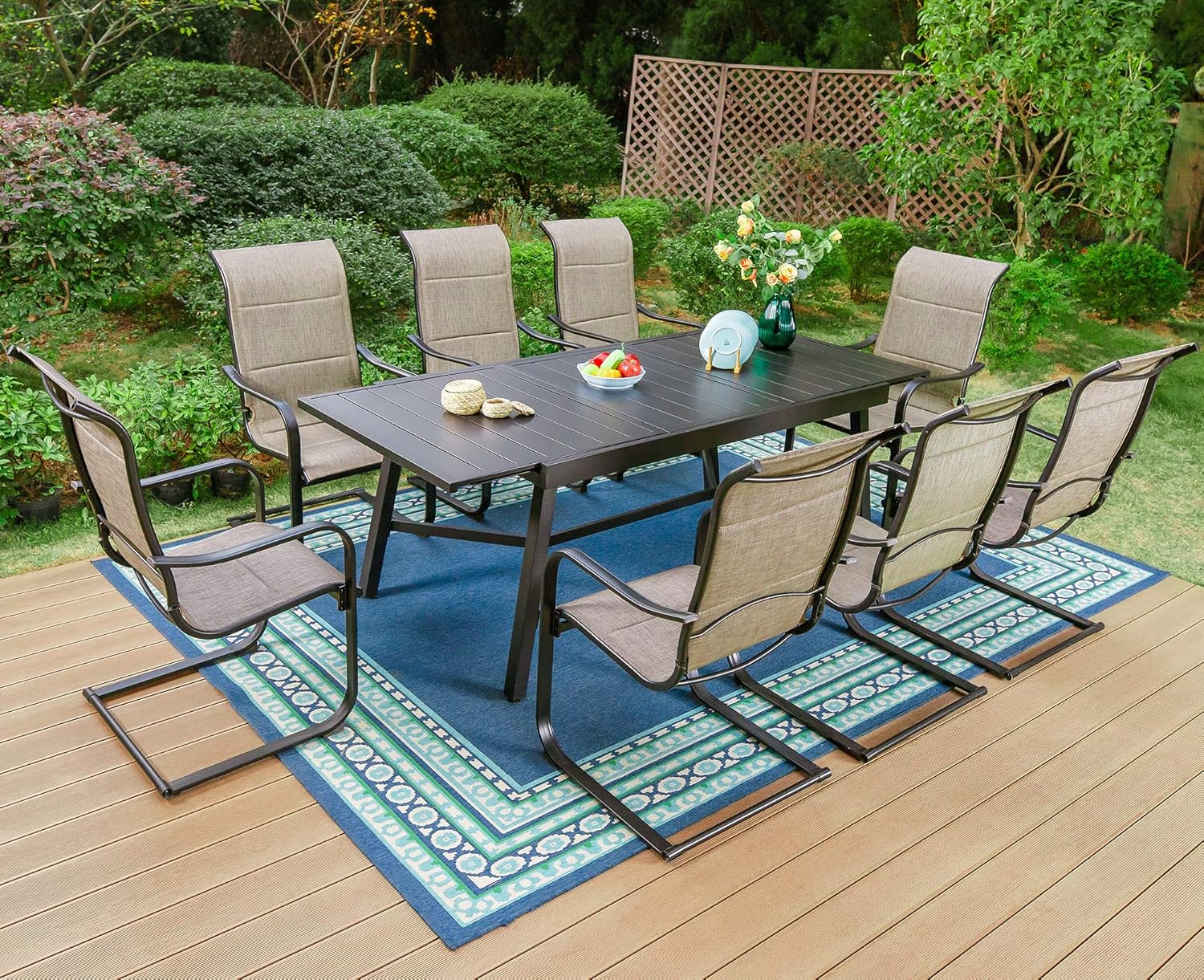 PHI VILLA Patio Dining Set for 8 Patio Furniture Set 9