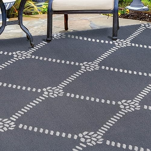 Miniatura 7 de Superior Alfombra grande para interiores y exteriores, moderno patrón de celosía de diamante, decoración del hogar, patios, entrada, porche