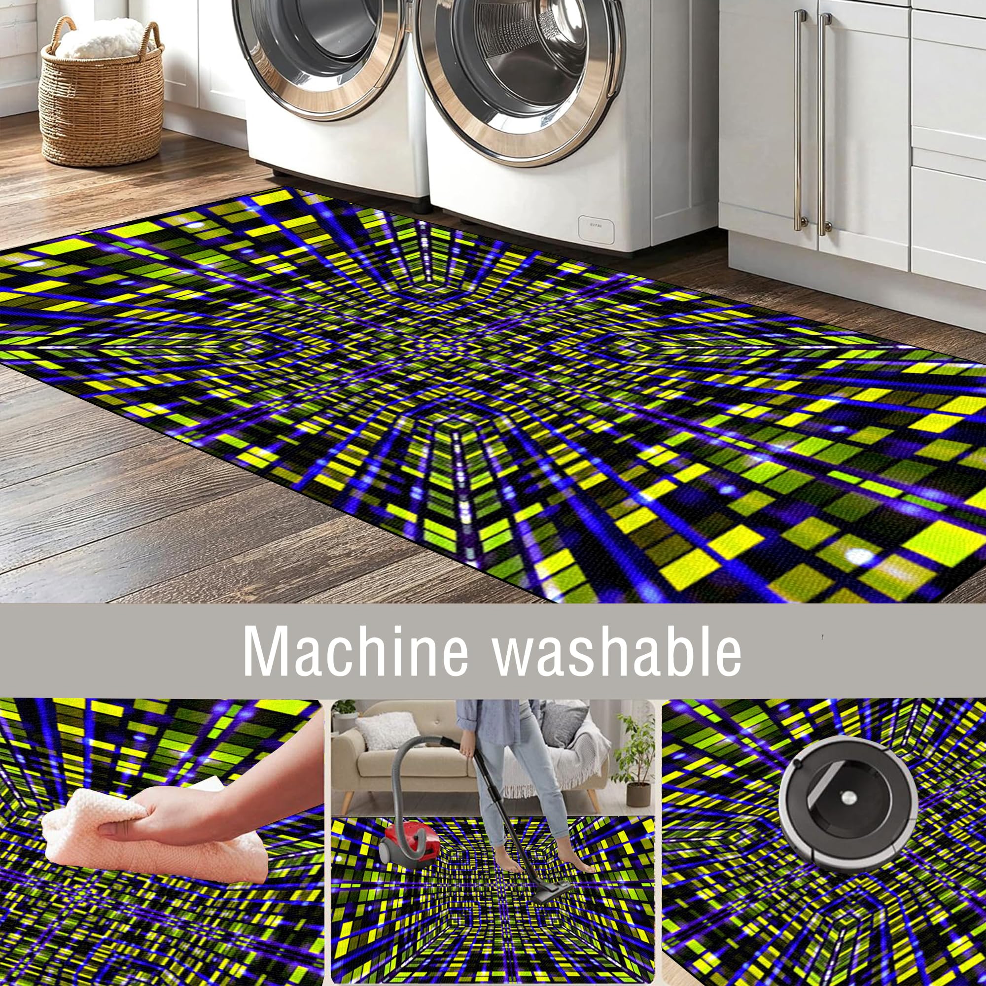 Alfombra Salon Gaming Grande Alfombras Dormitorio Antideslizante Lavable 110 x 160 cm