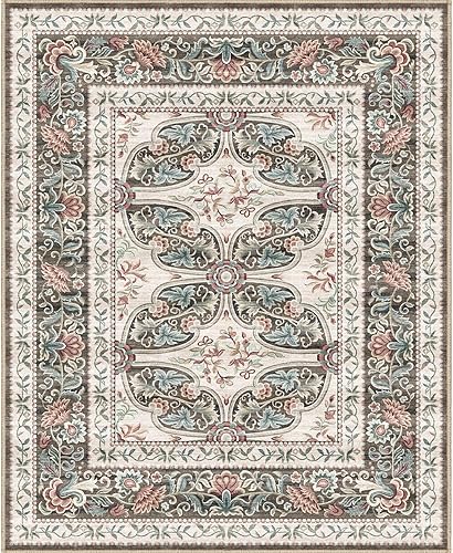 Miniatura 30 de Alfombras lavables de área 8x10, para sala de estar, alfombra antideslizante de pelo bajo para comedor dormitorio Crema claro,Beige,Beige