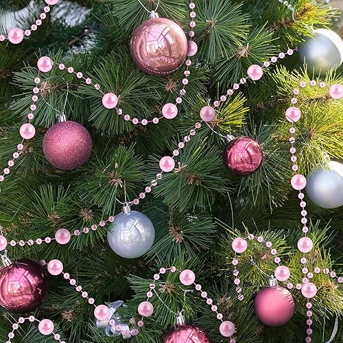 Miniatura 6 de Pangda Guirnalda de perlas artificiales de 65.6 pies, cadena de perlas de plástico, cadena de perlas para manualidades, decoración de bodas,