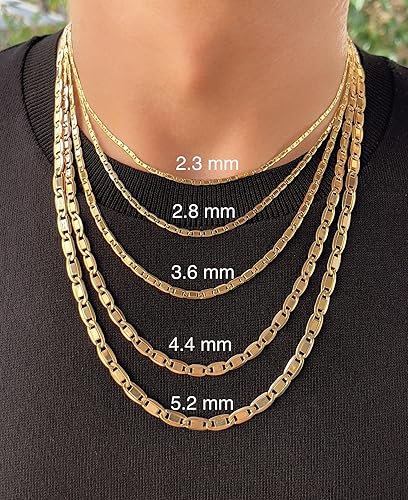 Miniatura 3 de JEWELHEART Collares de oro de 14 quilates para mujer, de moda de 0.091 in, 0.110 in, 0.142 in, 0.173 in, 0.205 in, oro real, amarillo, cadena