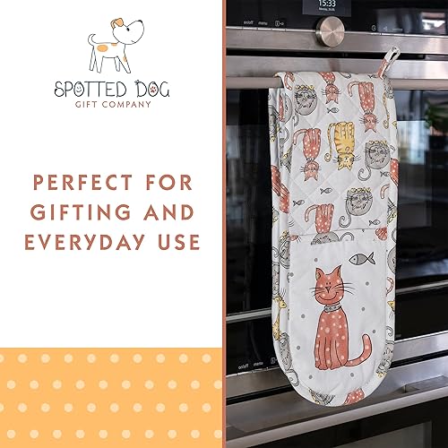 Miniatura 4 de SPOTTED DOG GIFT COMPANY Delantal para horno y toalla de cocina a juego, juego de 3 accesorios de cocina, 100% algodón, utensilios de cocina con