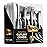 Plastic Silverware Set- Silver Flatware Set- Heavy Duty Cutlery Set - Bulk Combo Value Pack 160 count 40 Knives 80 Forks 40 Spoons Party Supplies - Tepco Settings