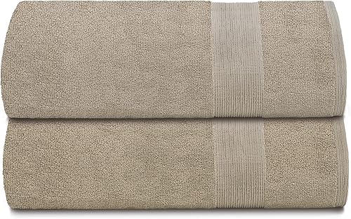 Miniatura 76 de Belizzi Home: Juego de 2 toallas grandes de baño de algodón de alta calidad, 35x70 pulgadas, algodón 100% puro, ideal para uso diario, ultrasuave