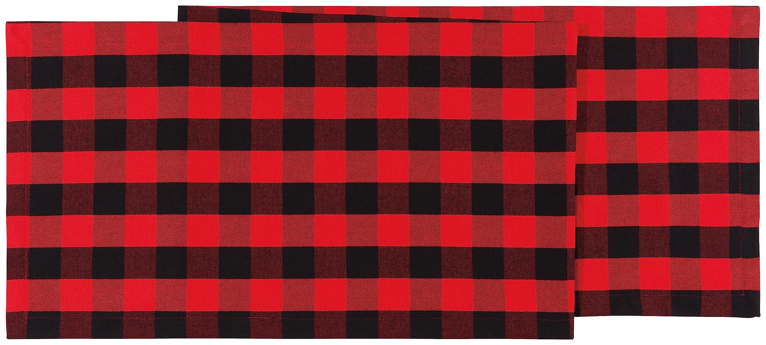 Now Designs Camino de Mesa Tejido, 13 x 72 Pulgadas, Cuadros Rojos