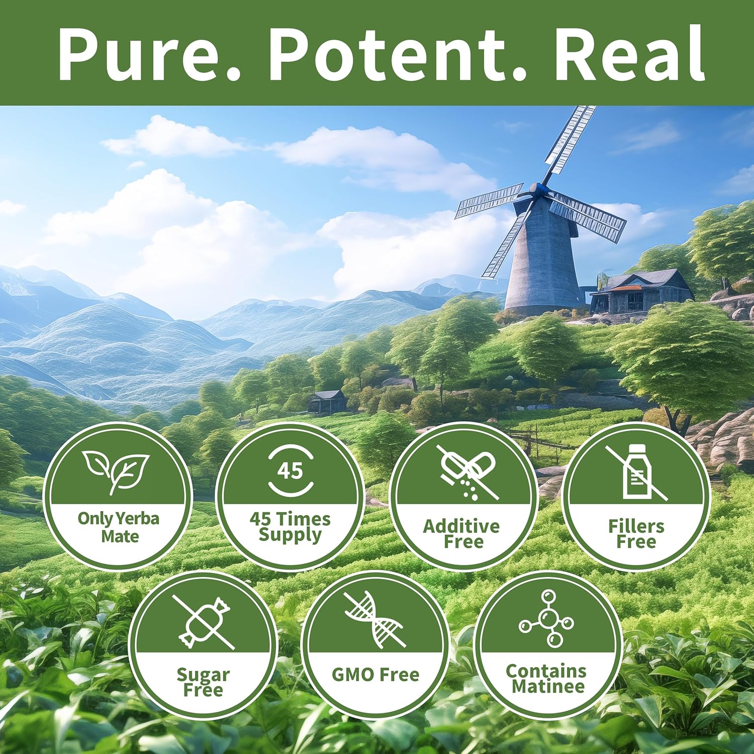 Yerba Mate Tea Bags 45 Tea Bags Organic -Supports Cardiovascular & Digestive Systems, Keep youth，with Madein. - Image 3