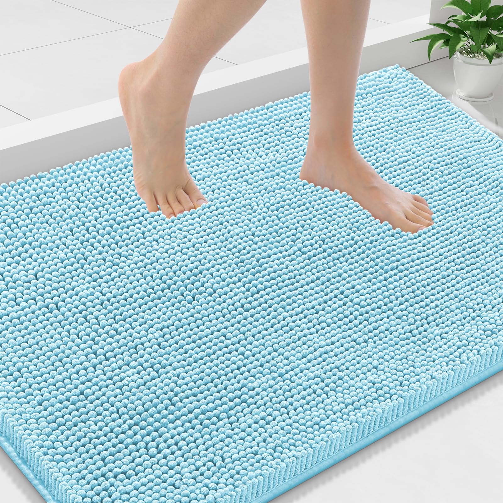 Smiry Bathroom Rugs 36X24, Luxury Chenille Extra Soft Absorbent Bath Mat