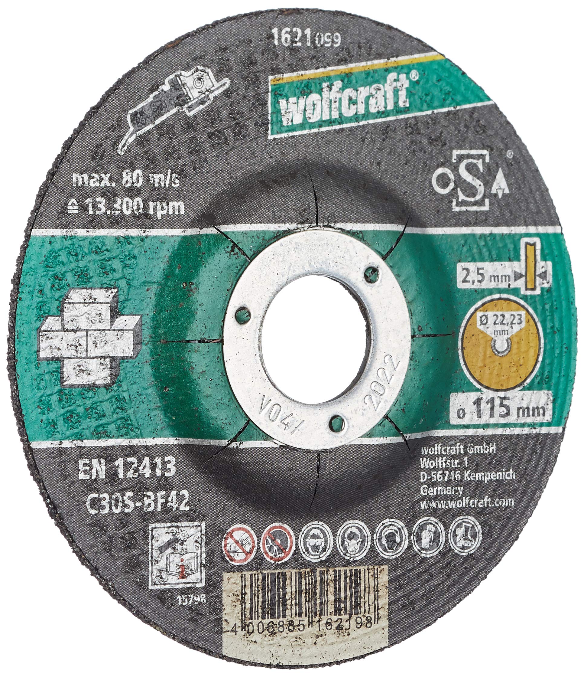 wolfcraft1621300 (L) discos de corte para piedra, cubo deportado PACK 5