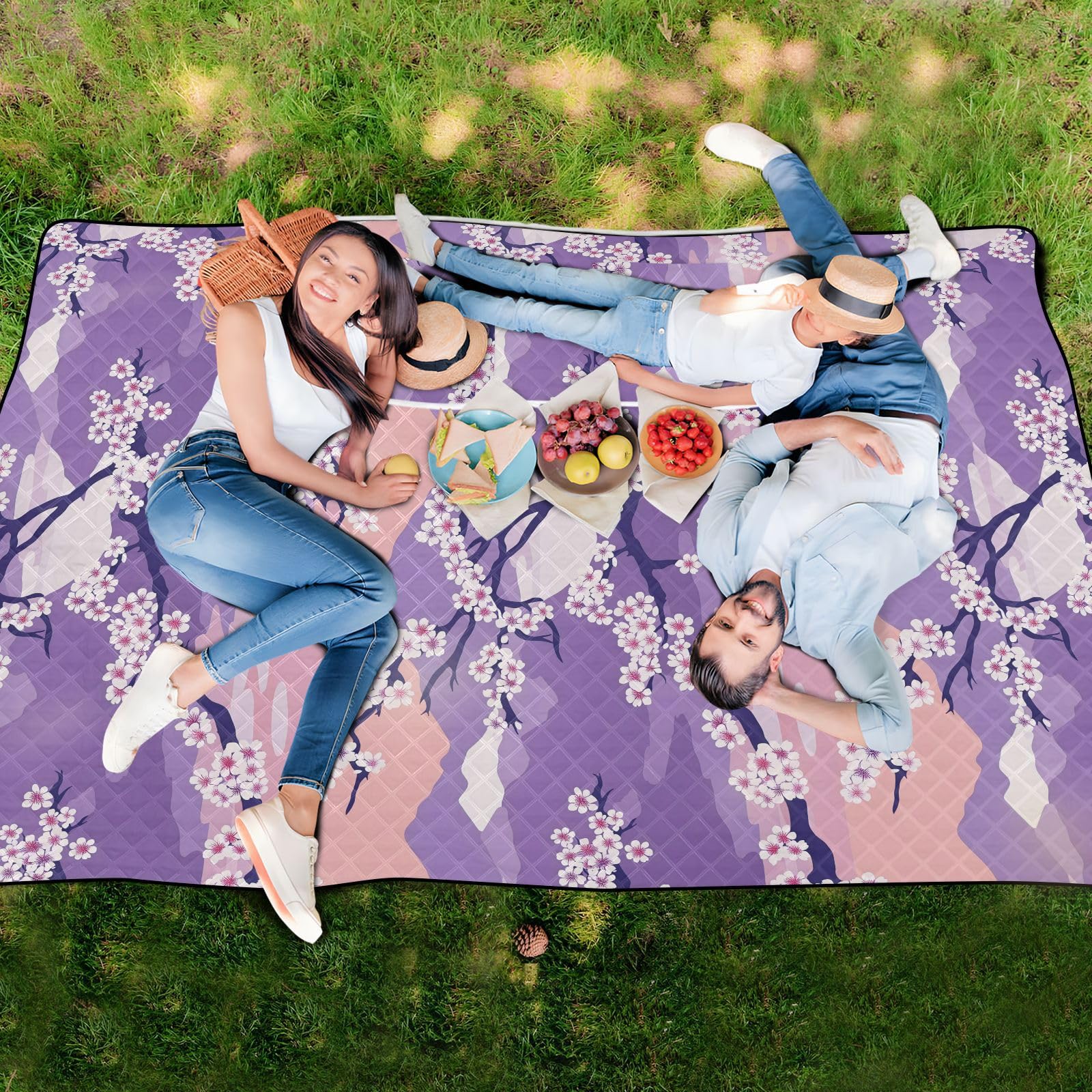 Tappetino da spiaggia a prova di sabbia Campeggio Party Coperte esterne per erba per 8 a 10 adulti regalo estivo lavanda stile giapponese cobija de Picnic