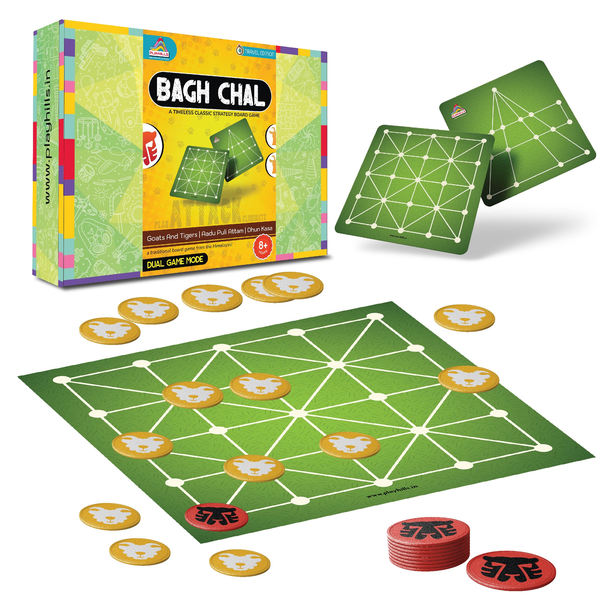 See full amazon price history chart for Playhills 2-in-1 Board Game Bagh Chal | Goats and Tigers | Aadu Puli Attam | Dhun Kasa with 2 Game Modes for Family Party/Picnic/Vacation Children and Adults (Travel Edition) Age 8+ Years Playhills 2-in-1 Board Game Bagh Chal | Goats and Tigers | Aadu Puli Attam | Dhun Kasa with 2 Game Modes for Family Party/Picnic/Vacation Children and Adults (Travel Edition) Age 8+ Years (B0DF2CMF4S) Amazon Price History, Amazon Price Tracker