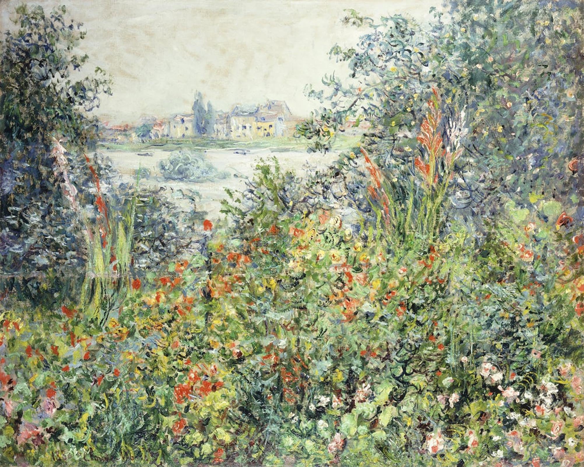 ARTXLXXBN Famous Print Painting Colorful Art Print Flowers At Vetheuil Fleurs a Vetheuil by Claude Monet Canvas Art Decorations for Home Decor 60x90cm