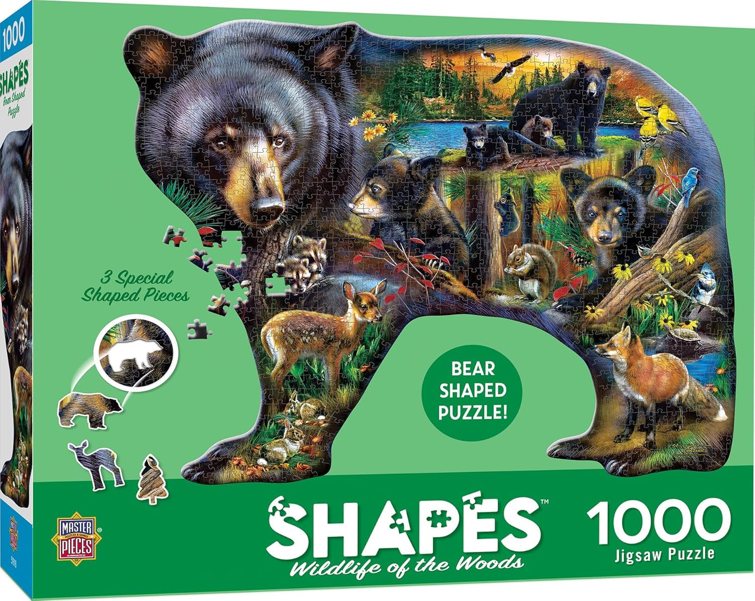 MasterPieces 1000 Piece Jigsaw Puzzle for Adults, Family, Or Youth - Wildlife of The Woods - 26.66"x 20.82"
