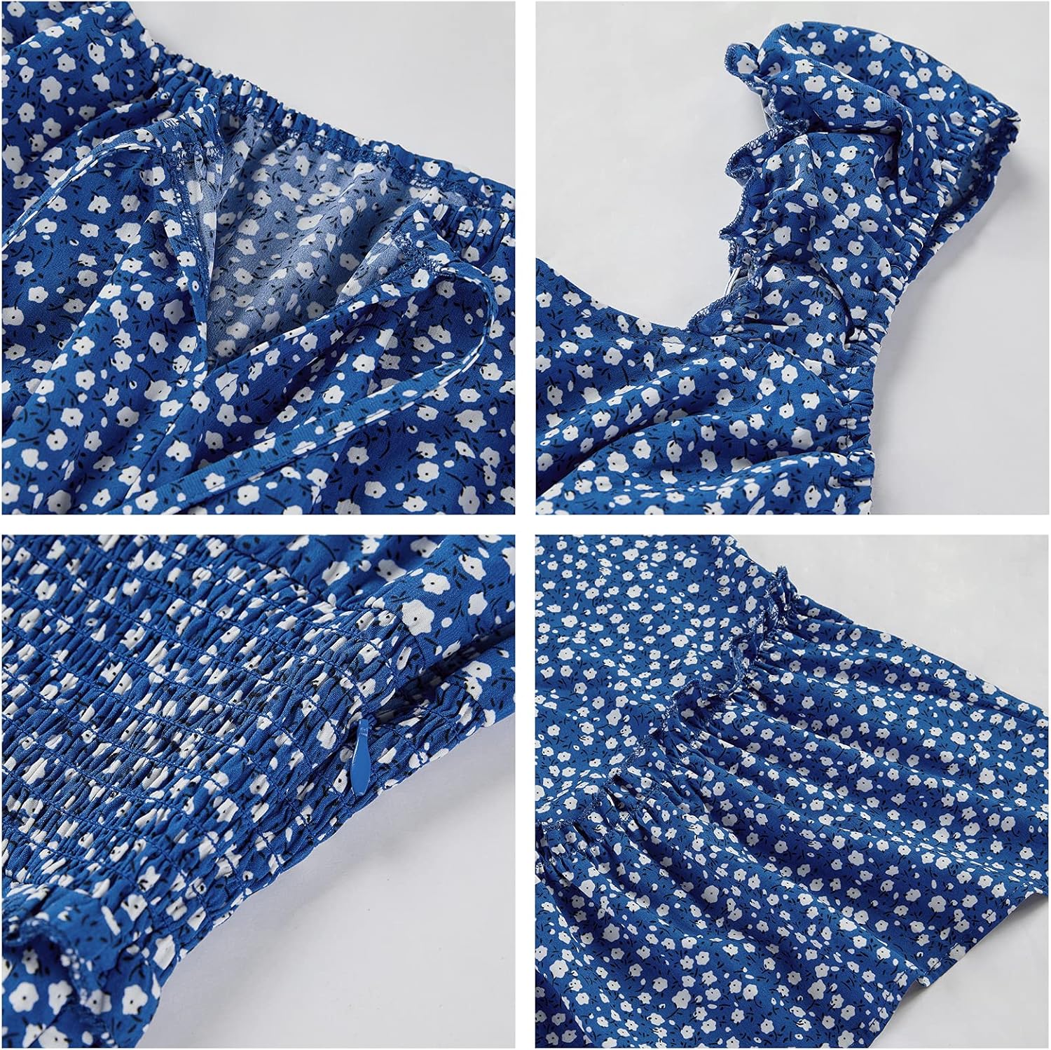 YOBECHO Womens Summer Sexy Sweetheart Collar Printed Ruffle Mini Dress - Image 4