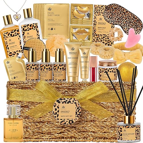 Miniatura 15 de 35 piezas de regalos navideños para mujeres, cesta de regalo de baño y cuerpo con aroma a lavanda, set de cuidado facial, kit de spa, set de