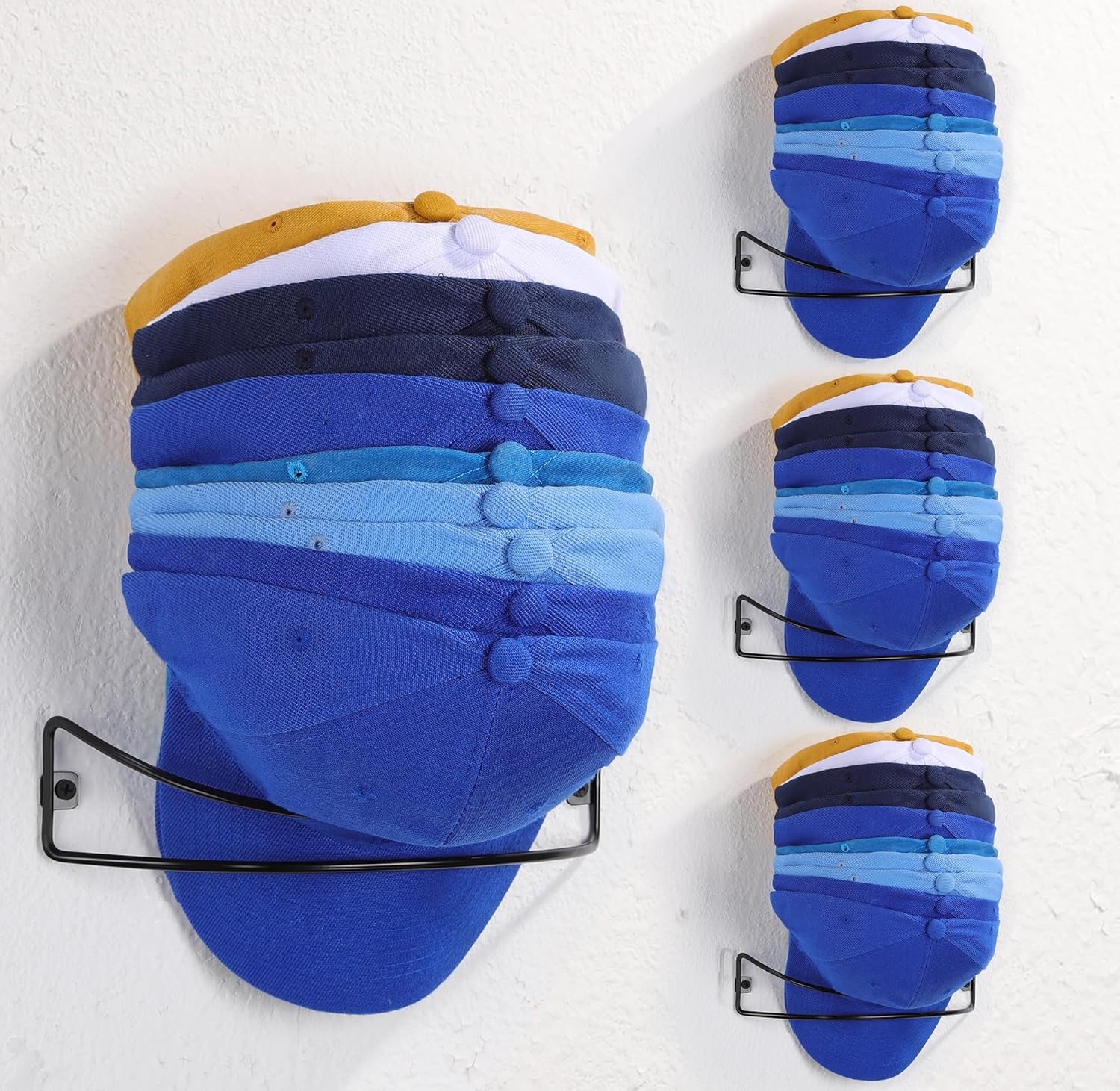 Taozun Hat Racks for Baseball Caps 4 Pack, Black