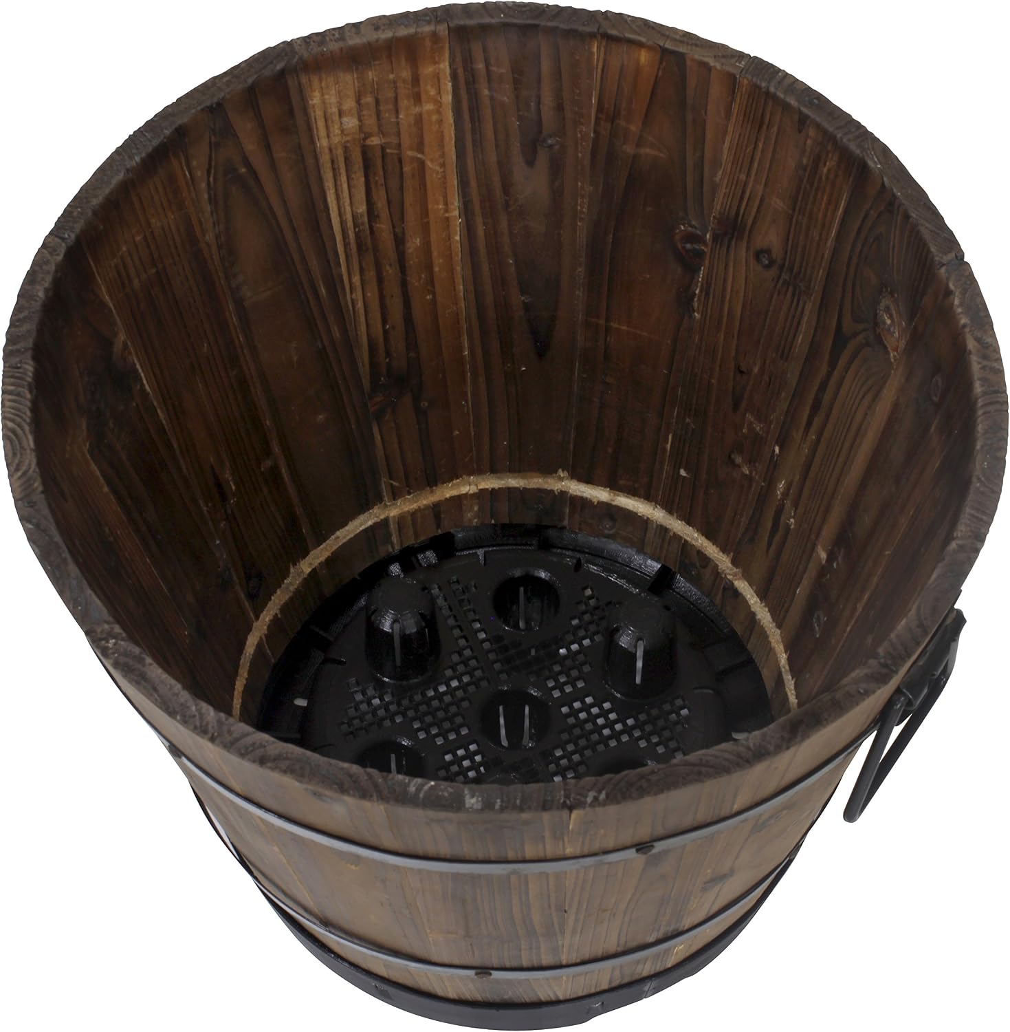 VegTrug Medium 46cm Burnt Oak Barrel Planter