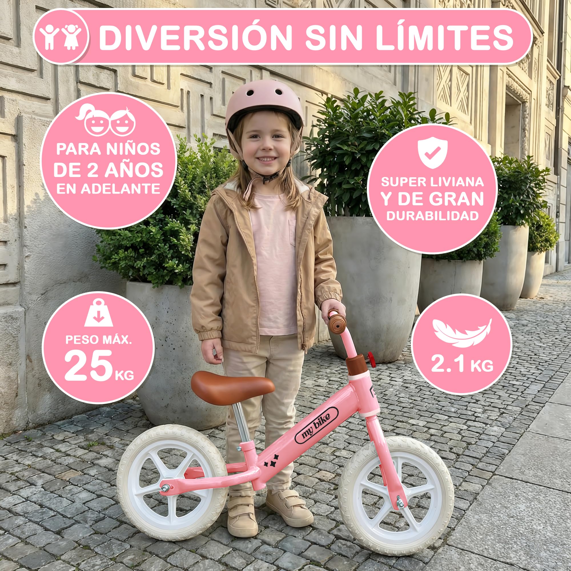 Bicicleta sin Pedales Ligera y Manejable