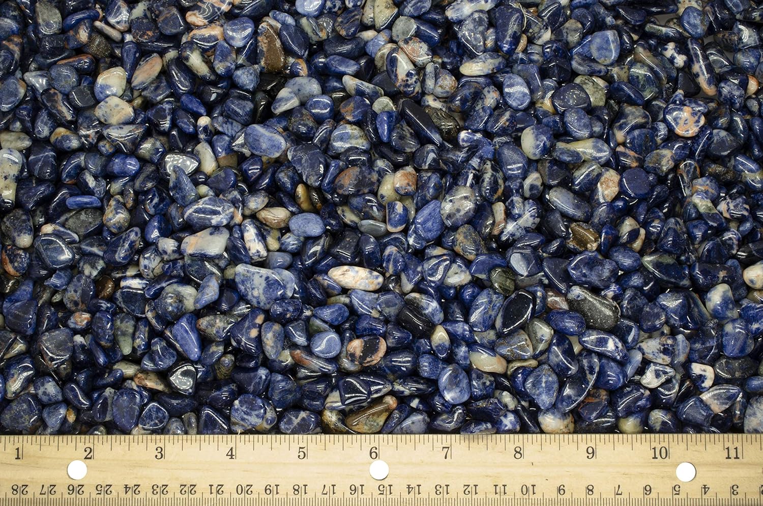 Fantasia Materials: 2 lbs Tumbled Pure Blue Sodalite Stones from Africa - 0.40" to 0.60" avg. - Bulk Natural Polished Gemstone Supplies for Crafts, Reiki, Crystal Healing and More! (Size #4)