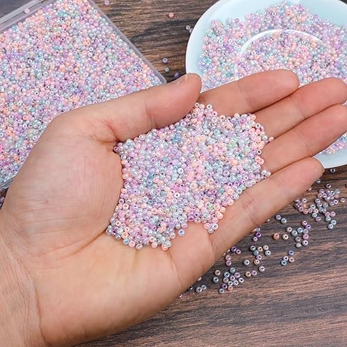 Miniatura 5 de Cuentas de cristal de 0.118 pulgadas (0.118 in), color verde opaco, alrededor de 5000 piezas5.29 oz, 80, cuentas pequeñas para manualidades,