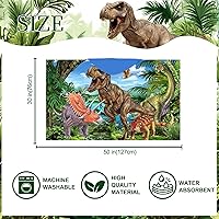 Vista 2 de Toalla con capucha de dinosaurio, toalla de playa de dinosaurio para niños de 30 x 50 pulgadas, microfibra T-Rex absorbente de secado rápido
